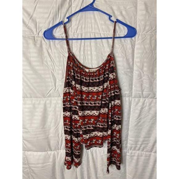 H M COACHELLA WOMENS COLD SHOULDER SHIRT TOP BLOUSE SIZE LARGE L ELEPHANT DESIGN - Picture 3 of 3